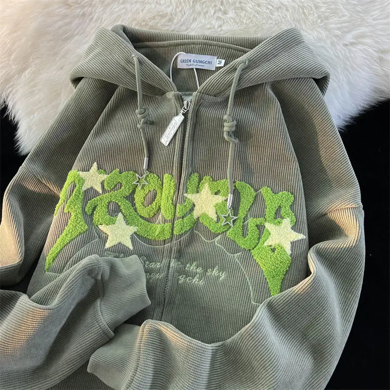 American Vintage Letter Star Embroidery Coats Y2k Oversize Zipper Hooded Sweatshirts Women Hip Hop Couples Sudadera Jackets
American Vintage Letter Star Embroidery Coats Y2k Oversize Zipper Hooded Sweatshirts Women Hip Hop Couples Sudadera Jackets