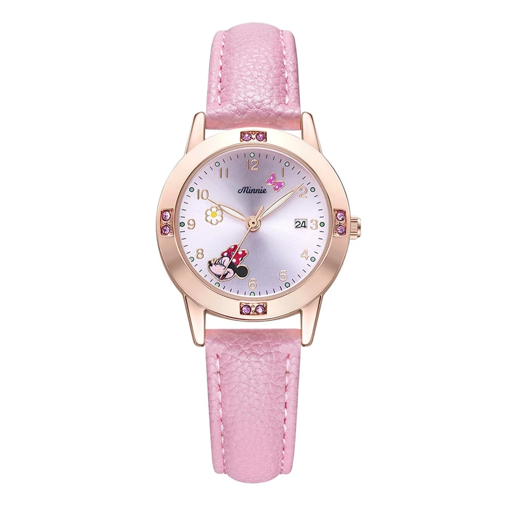 Часы наручные для девочек детские модные часы розового цвета с календарем и