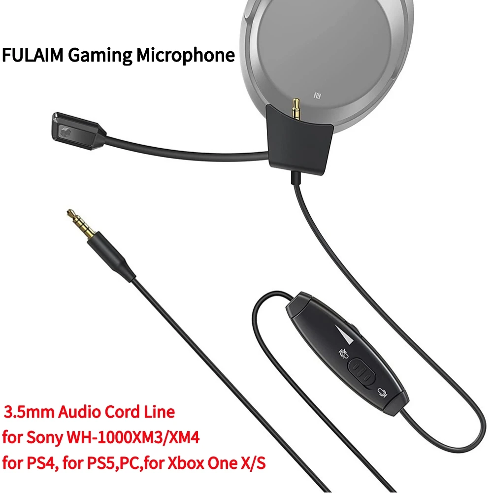 3.5mm Gaming Headset Headphone Audio Cable w/ Microphone for Sony WH-1000XM3/XM4 for PC Laptop PS4 PS5 Xbox One Controller
3.5mm Gaming Headset Headphone Audio Cable w/ Microphone for Sony WH-1000XM3/XM4 for PC Laptop PS4 PS5 Xbox One Controller