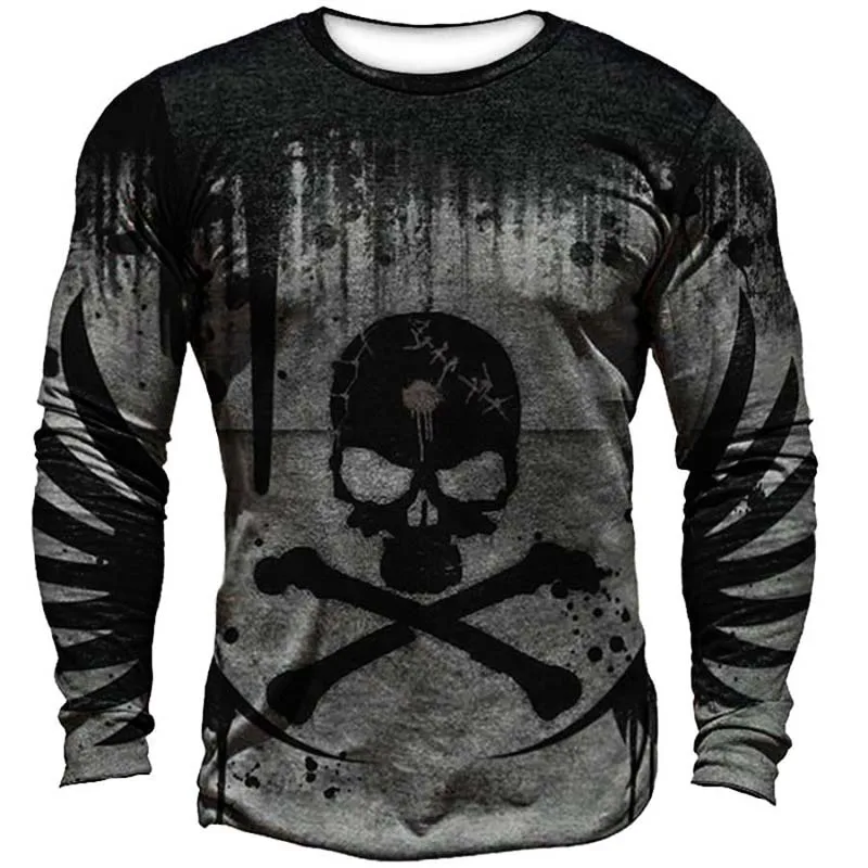 Skull Printed Men's Cotton T-shirt Long Sleeve Top T-shirt Vintage Costume Autumn Oversized T-shirt Casual Crew Neck Punk Costum
Skull Printed Men's Cotton T-shirt Long Sleeve Top T-shirt Vintage Costume Autumn Oversized T-shirt Casual Crew Neck Punk Costum