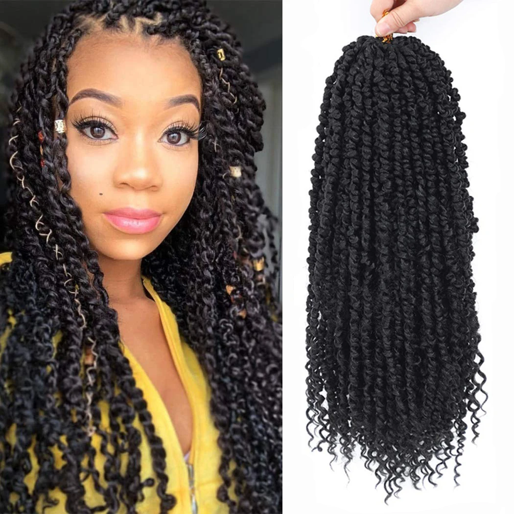 

Sambriad 18inch Passion Twist Hair 14 inch Twisted Passion Twists Crochet Braids Bohemian Hair Synthetic Braiding Hair Extension