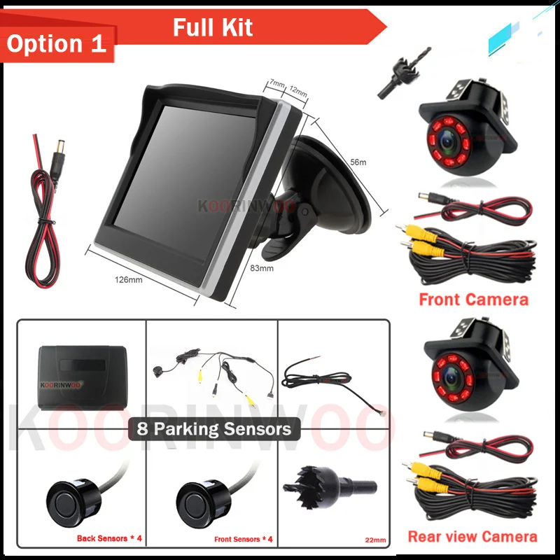 Koorinwoo Автомобильные цифровые датчики парковки HD 8, ЖК-экран + передняя система Camara заднего вида для автомобилей, парктроник, автомобильные датчики
Koorinwoo Автомобильные цифровые датчики парковки HD 8, ЖК-экран + передняя система Camara заднего вида для автомобилей, парктроник, автомобильные датчики