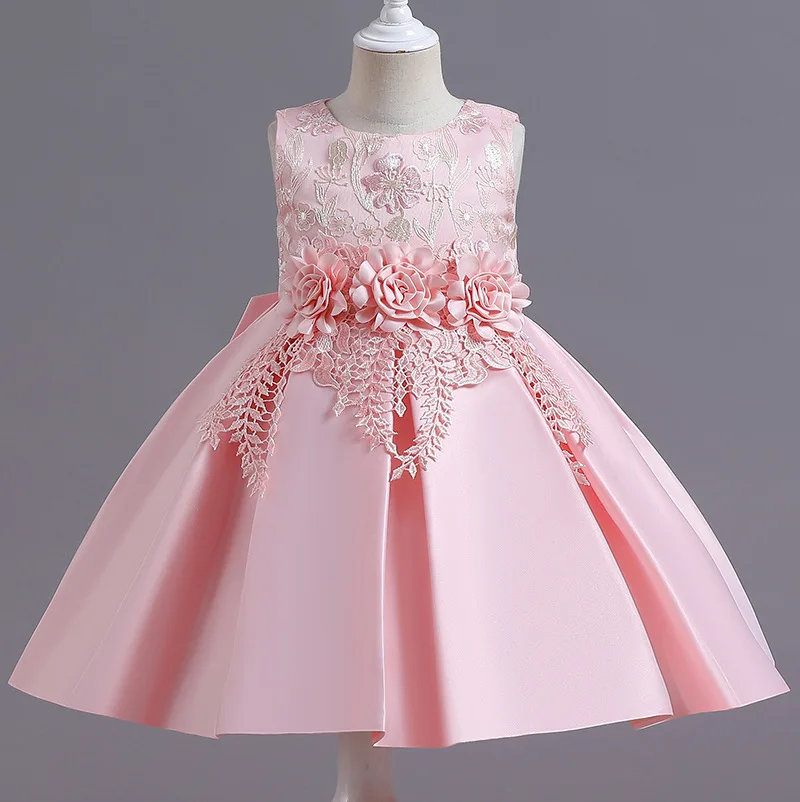 Hot Selling New Children Sleeveless Satin Princess Dress Lovely Kids Flower Girl Dresses for Wedding Party with Embroidered Bow
Hot Selling New Children Sleeveless Satin Princess Dress Lovely Kids Flower Girl Dresses for Wedding Party with Embroidered Bow