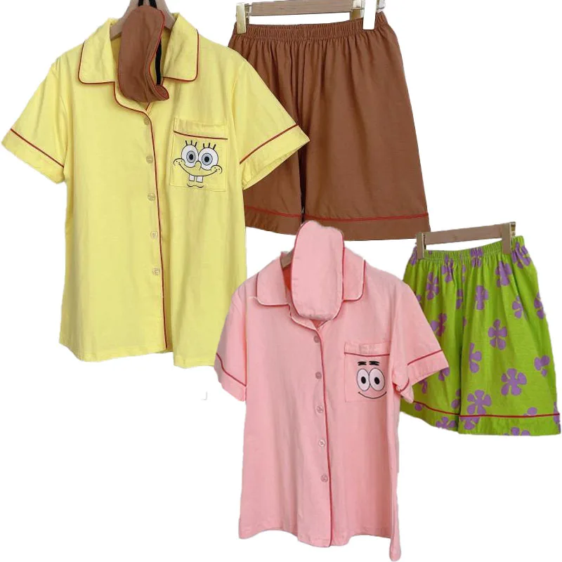 Kawaii Anime Patrick Star Spongebob Pajamas Cotton Cute Cartoon Short Sleeve Couple Homewear Set 
Kawaii Anime Patrick Star Spongebob Pajamas Cotton Cute Cartoon Short Sleeve Couple Homewear Set