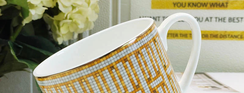

Classic teacups, golden ceramic cups and creative tableware vasos de plastico con tapa y pajita coffee mug mugs coffee cups set