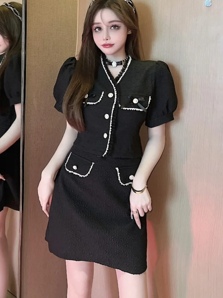 New French Small Fragrance Two Piece Set Women Shirt Blouse Tops + Skirt Suits Korean Sweet Beading Summer 2 Piece Outfits
New French Small Fragrance Two Piece Set Women Shirt Blouse Tops + Skirt Suits Korean Sweet Beading Summer 2 Piece Outfits