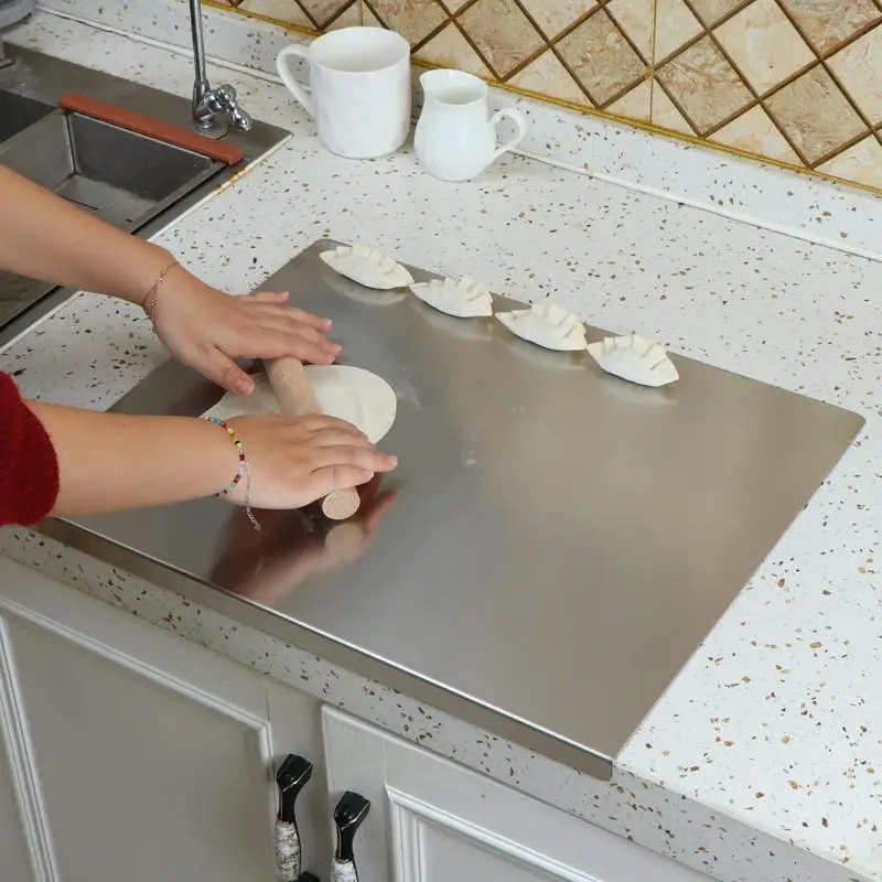 Cutting Board With Lip Stainless Steel Food Chopping Board For Countertop Protector Pastry Baking Tools Kitchen Accessories
Cutting Board With Lip Stainless Steel Food Chopping Board For Countertop Protector Pastry Baking Tools Kitchen Accessories