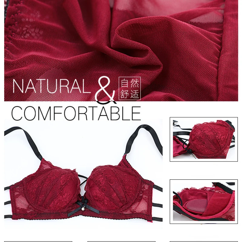 Lace Sexy Beautiful Back Bra Set European & American Thin Cup Style Underwear Bright Red Gathered Small Bras
Lace Sexy Beautiful Back Bra Set European & American Thin Cup Style Underwear Bright Red Gathered Small Bras