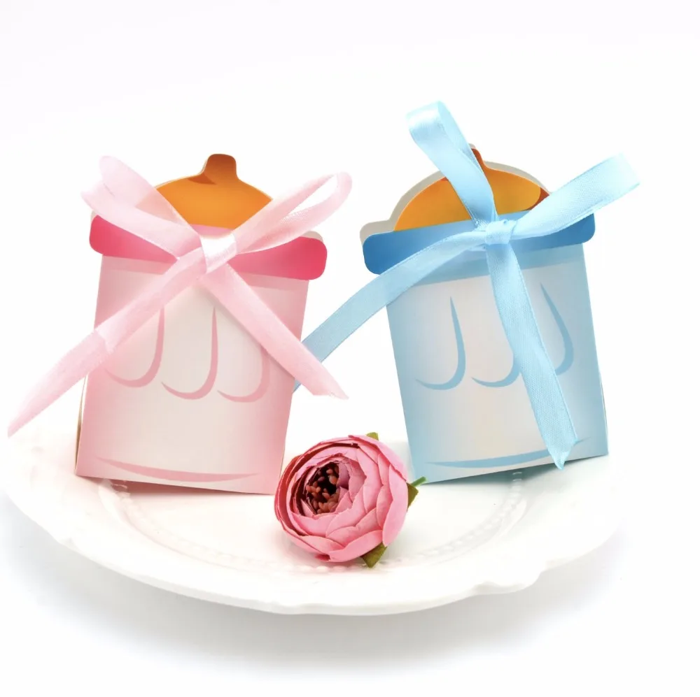 100 Pcs Cartoon boy/girl pink blue ribbon milk bottle baby birthday full moon baptism baby shower favor paper candy box gift box
100 Pcs Cartoon boy/girl pink blue ribbon milk bottle baby birthday full moon baptism baby shower favor paper candy box gift box