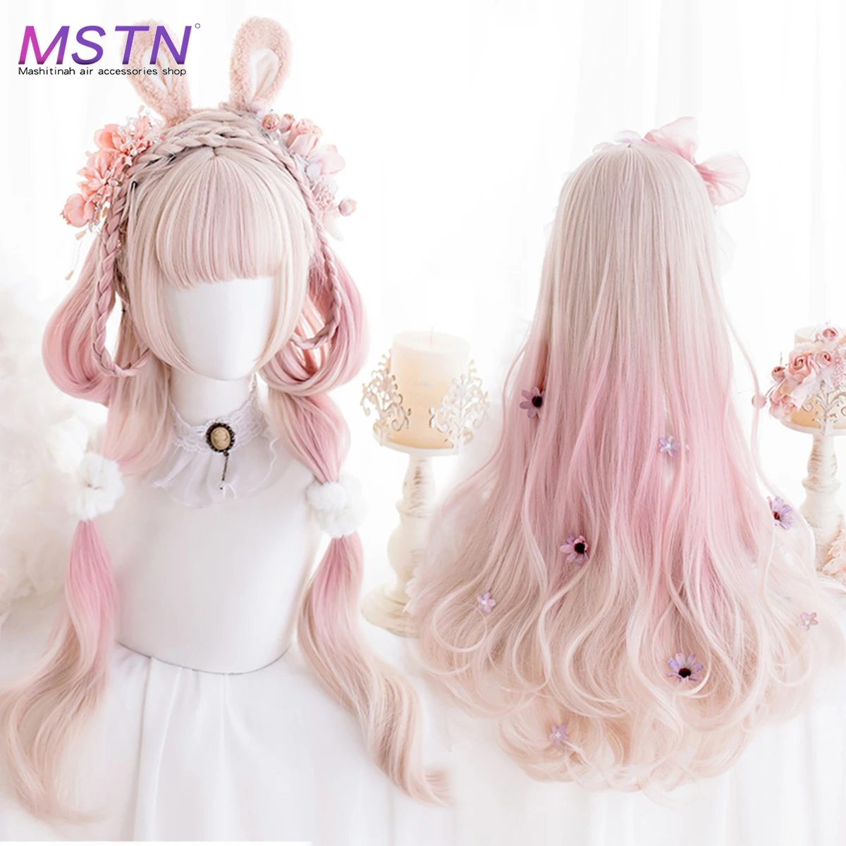 MSTN Synthetic Lolita Ombre Colorful Hair Wig For Women Long Natural Wave Blonde Black Pink Cosplay Wig With Bangs Halloween Wig
MSTN Synthetic Lolita Ombre Colorful Hair Wig For Women Long Natural Wave Blonde Black Pink Cosplay Wig With Bangs Halloween Wig