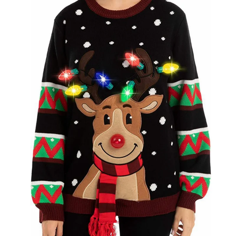 Manufacturer of Popular Christmas Elk Knitwear In 2023 with Novel Christmas Atmosphere Sweater and LED Light 
Manufacturer of Popular Christmas Elk Knitwear In 2023 with Novel Christmas Atmosphere Sweater and LED Light