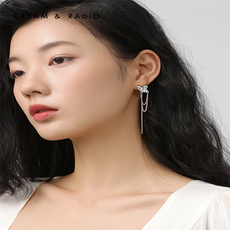 Japanese and Korean Popular Design Inlaid Zircon Heart-Shaped Tassel Earrings Women Sweet Cool Hot Girl Earrings Fashion Party
Japanese and Korean Popular Design Inlaid Zircon Heart-Shaped Tassel Earrings Women Sweet Cool Hot Girl Earrings Fashion Party