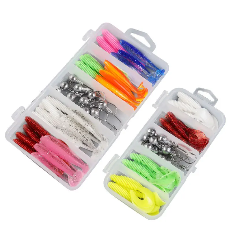 Fishing Soft Lure Worm with Box Lead Head Hook Soft Bait T Tail Paddle Tail Baits Mandarin Fish Perch Warped Mouth Fake Bait Set
Fishing Soft Lure Worm with Box Lead Head Hook Soft Bait T Tail Paddle Tail Baits Mandarin Fish Perch Warped Mouth Fake Bait Set