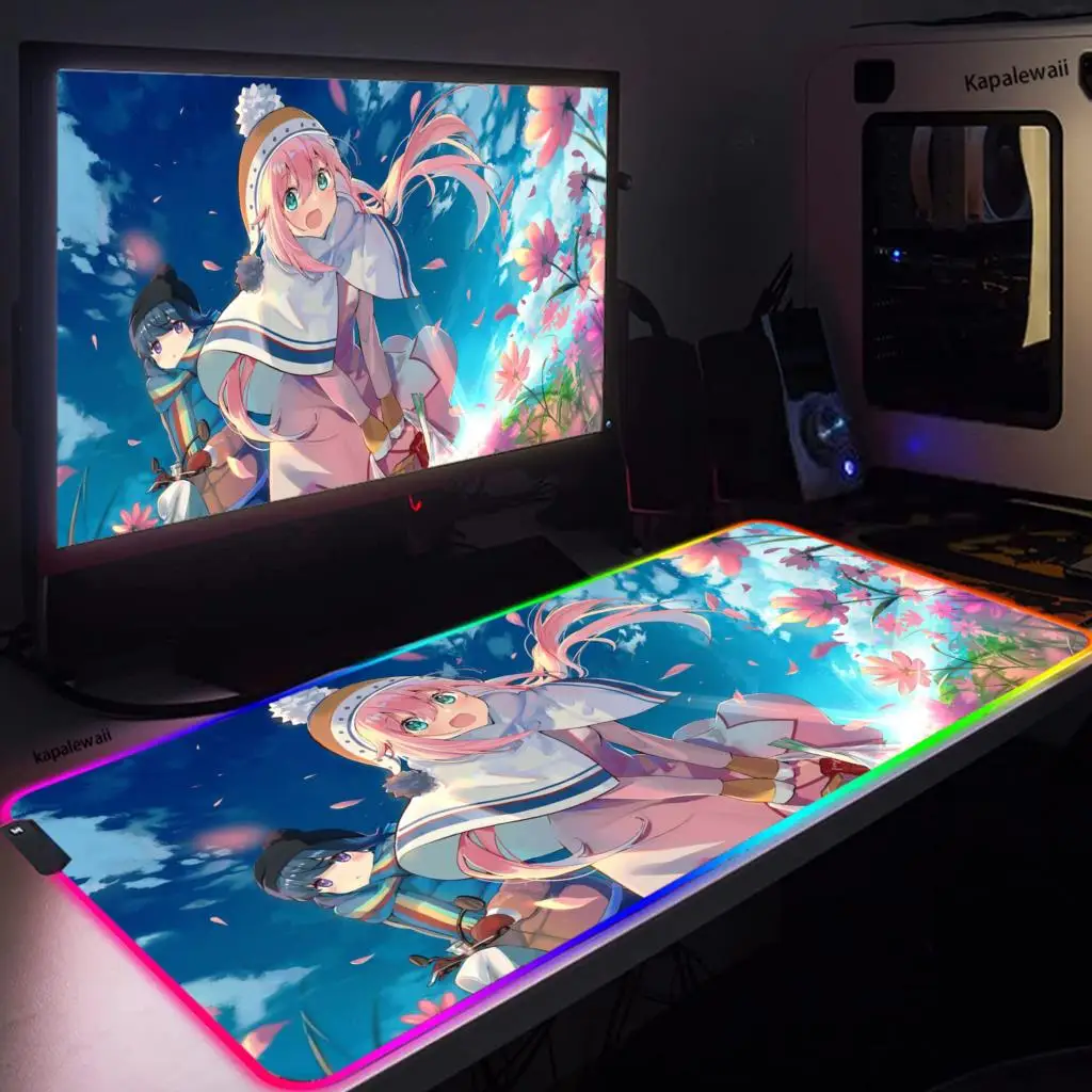 RGB Gaming Mouse Pad XXL Large Mouse Pad Yuru Camp LED Big Mouse Mat Computer Carpet with Backlight Mause keyboard Desk Mat
RGB Gaming Mouse Pad XXL Large Mouse Pad Yuru Camp LED Big Mouse Mat Computer Carpet with Backlight Mause keyboard Desk Mat