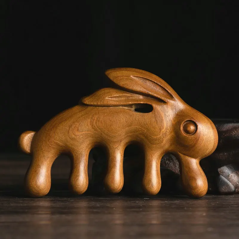 New Sandalwood Rabbit-shaped Massage Comb Cute Rabbit Head Meridian Comb Five-tooth Health Hair Treatment Comb
New Sandalwood Rabbit-shaped Massage Comb Cute Rabbit Head Meridian Comb Five-tooth Health Hair Treatment Comb