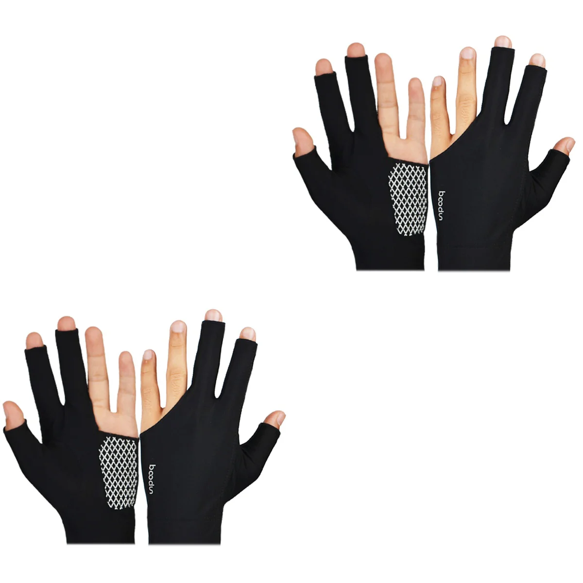 2 Pairs of 3 Fingers Glove Anti-slip Elastic Billiards Glove Breathable Snooker Glove - Size M (Black)
2 Pairs of 3 Fingers Glove Anti-slip Elastic Billiards Glove Breathable Snooker Glove - Size M (Black)