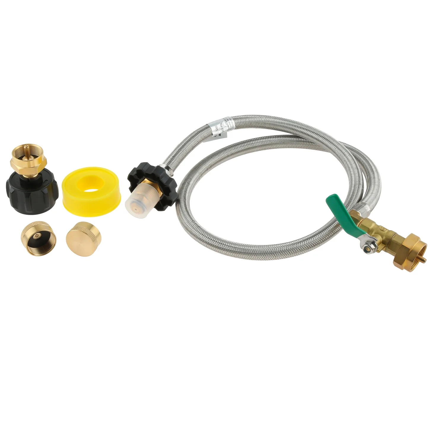 3Feet POL Propane Refill Hose with ON-Off Control Valve & QCC1 Refill Adapter & Bottle Caps for 1lb Propane Tank Cylinder Bottle
3Feet POL Propane Refill Hose with ON-Off Control Valve & QCC1 Refill Adapter & Bottle Caps for 1lb Propane Tank Cylinder Bottle