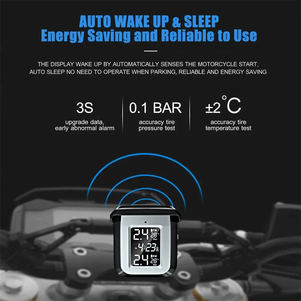 Solar Motorcycle TPMS Tire Pressure Monitoring Alarm System With LCD Display Quick Response Automatic Power Motorcycle Parts
Solar Motorcycle TPMS Tire Pressure Monitoring Alarm System With LCD Display Quick Response Automatic Power Motorcycle Parts