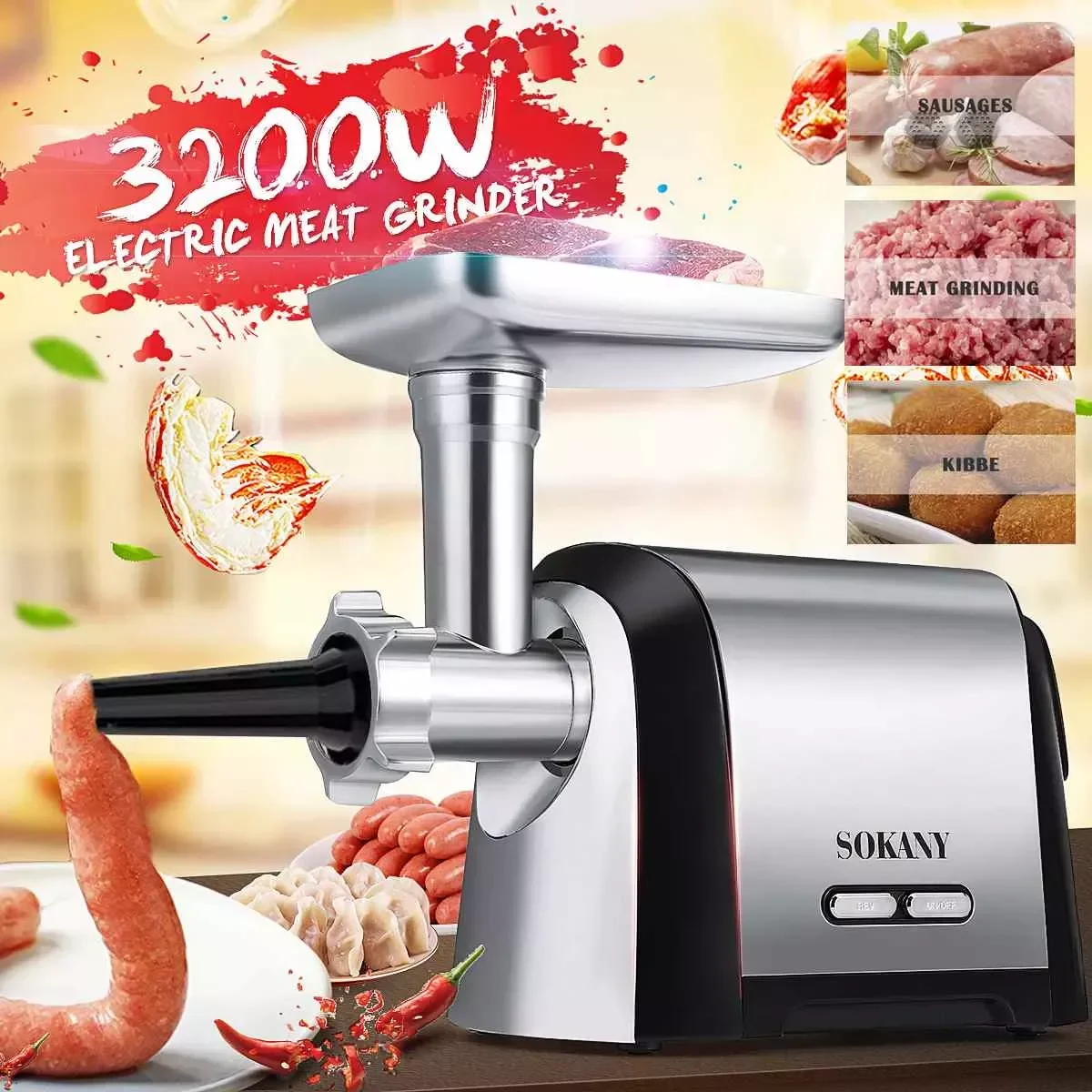 in Meat Grinder Heavy Duty Stainless steel Chopper Mincer Slicer Stuffer Sausage Maker Meat Slicer air fryer home applianc
in Meat Grinder Heavy Duty Stainless steel Chopper Mincer Slicer Stuffer Sausage Maker Meat Slicer air fryer home applianc