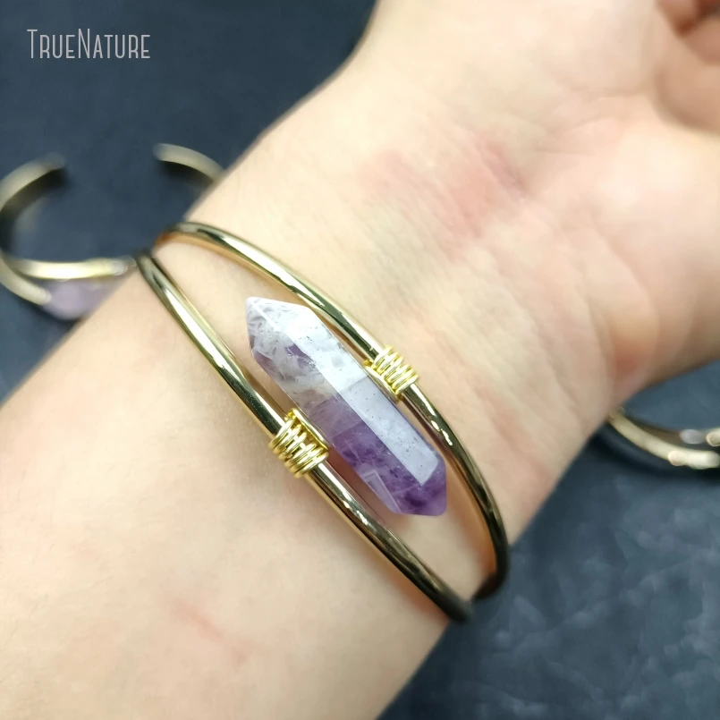 5Pcs Wholesale Gold Color Amethysts Crystal Wire Wrapped Double Terminated Point Hexagon Handmade Bangle
5Pcs Wholesale Gold Color Amethysts Crystal Wire Wrapped Double Terminated Point Hexagon Handmade Bangle