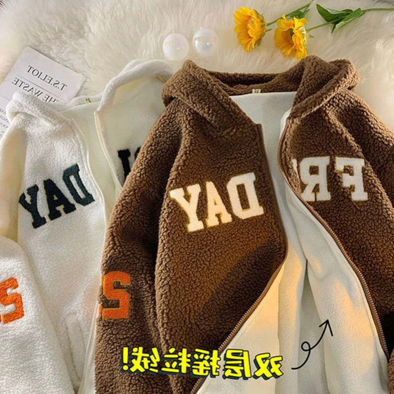 Harajuku Brand Embroidery Zip Up Hoodie Cardigan Thicken Polar Fleece Winter Jackets Coats Hip Hop Unises Couples Winter Clothes
Harajuku Brand Embroidery Zip Up Hoodie Cardigan Thicken Polar Fleece Winter Jackets Coats Hip Hop Unises Couples Winter Clothes