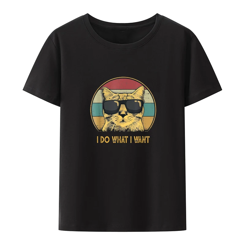 Retro I Do What I Want Cat Funny Cat Lover Cotton T-Shirt Novelty Leisure Character Portrait Women's Cropped Hipster Nostalgia
Retro I Do What I Want Cat Funny Cat Lover Cotton T-Shirt Novelty Leisure Character Portrait Women's Cropped Hipster Nostalgia