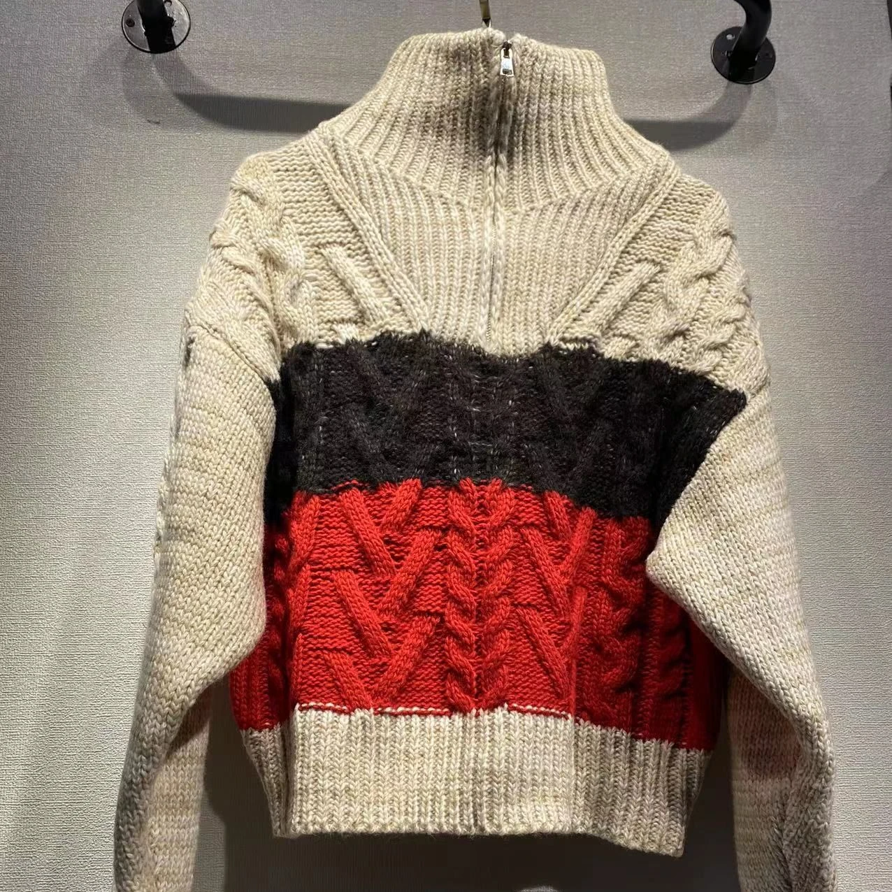 Women Color Patchwork Turtleneck Twisted Sweater Zipper Long Sleeve Ladies knit Jumper Tops
Women Color Patchwork Turtleneck Twisted Sweater Zipper Long Sleeve Ladies knit Jumper Tops