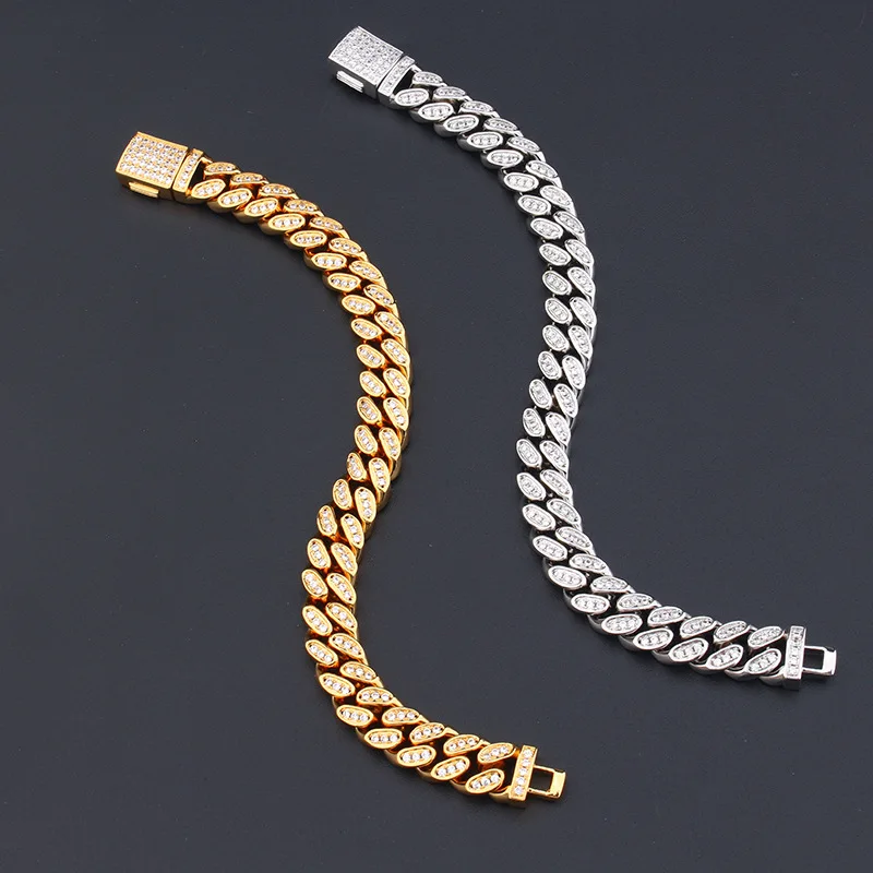 Wide 10MM Street Hip Hop Miami Men Women Lady Plated Gold Color Full Cubic Zircon Bling Rapper Cuban Chain Necklace Bracelet
Wide 10MM Street Hip Hop Miami Men Women Lady Plated Gold Color Full Cubic Zircon Bling Rapper Cuban Chain Necklace Bracelet