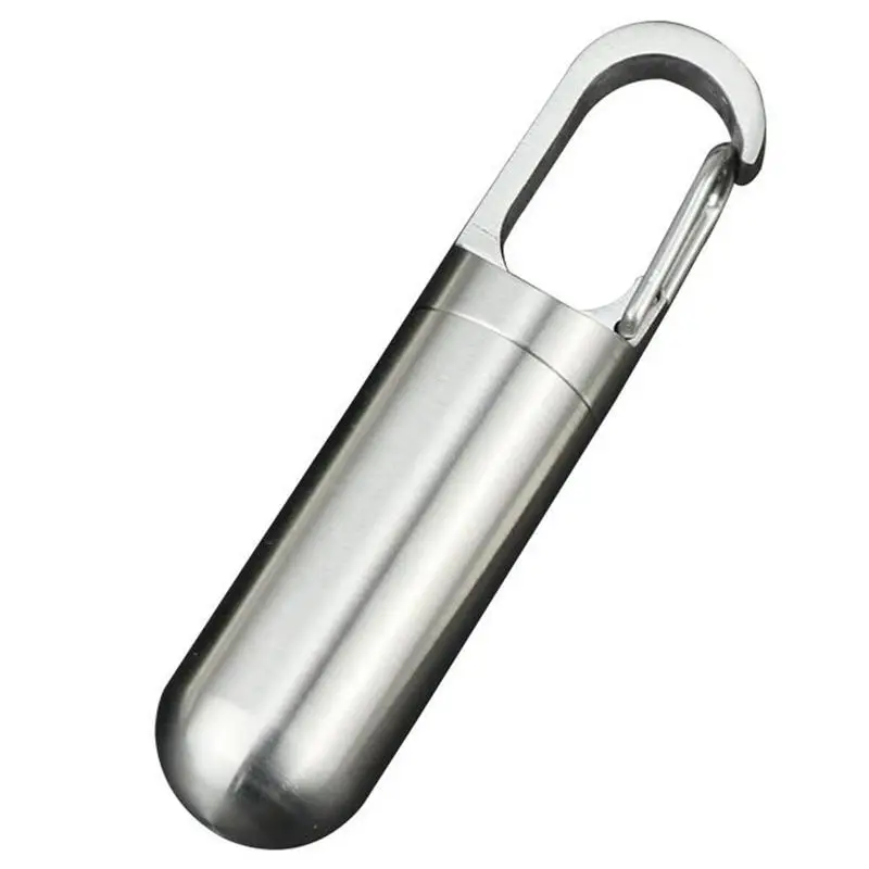 Pocket Pill Cases Stainless Steel Pill Box Keychain Portable Pill Organizer With High Elastic Buckle For Camping Traveling
Pocket Pill Cases Stainless Steel Pill Box Keychain Portable Pill Organizer With High Elastic Buckle For Camping Traveling
