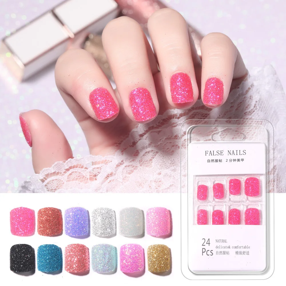 Artificial Glitter Detachable Short Fake Nails With Glue Wearable False Nails Full Cover Nail Press On Nails Fashion Manicure
Artificial Glitter Detachable Short Fake Nails With Glue Wearable False Nails Full Cover Nail Press On Nails Fashion Manicure
