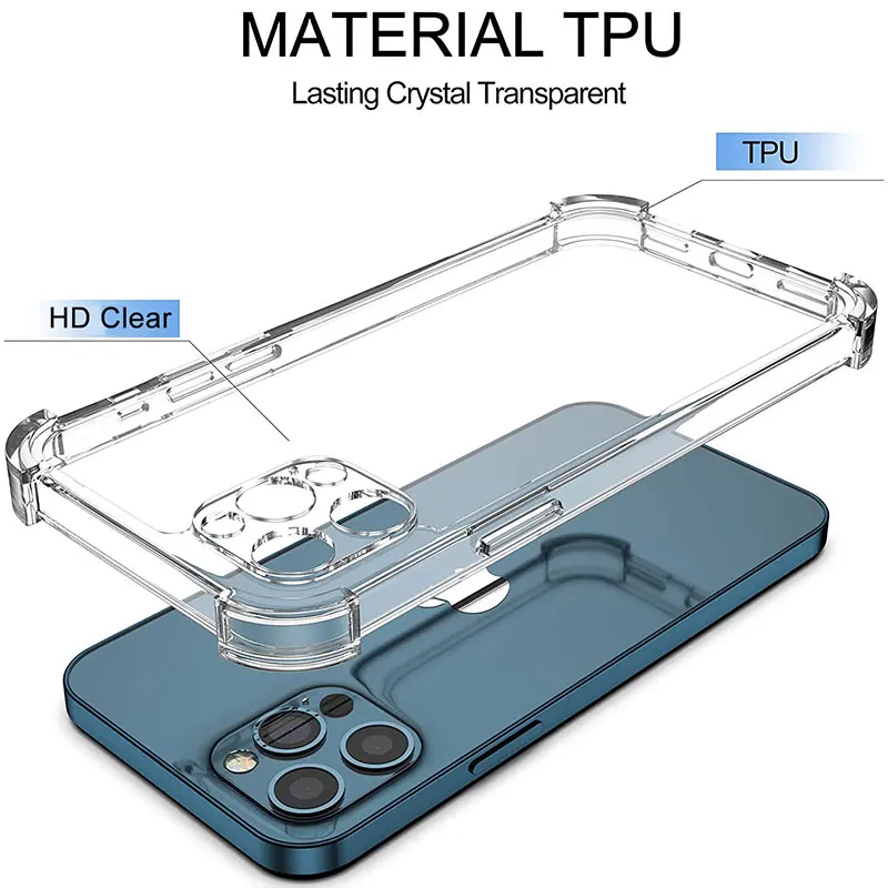 Thick Shockproof Silicone Clear Phone Case For iPhone 14 13 12 11 Pro Max Mini X XS XR 6s 7 8 Plus SE2022 Lens Protection Case
Thick Shockproof Silicone Clear Phone Case For iPhone 14 13 12 11 Pro Max Mini X XS XR 6s 7 8 Plus SE2022 Lens Protection Case