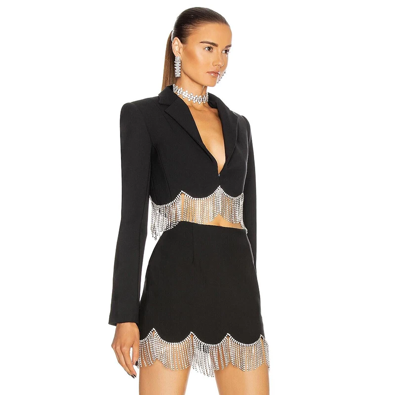 HIGH STREET Newest 2022 Fashion Designer Jacket Women's Diamonds Chain Beaded Crop Blazer
HIGH STREET Newest 2022 Fashion Designer Jacket Women's Diamonds Chain Beaded Crop Blazer
