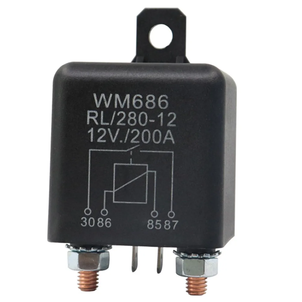 

High Current Relay Start Relay 12V/24V Power Start Relay Automobile Relay 4.5 * 4.5 * 4.5cm Black Relay 100A/200A