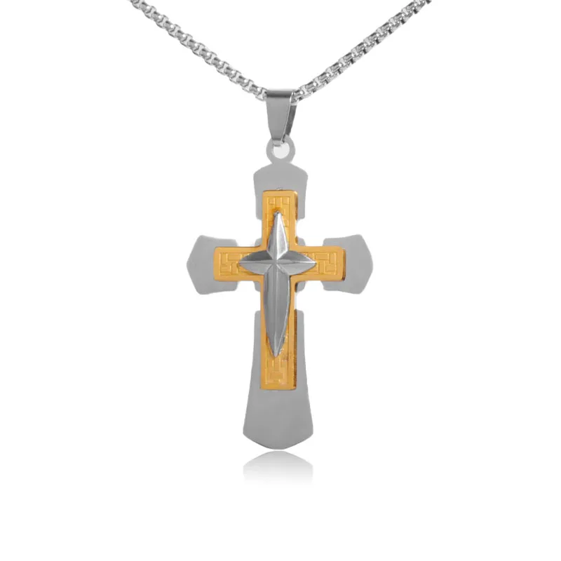 Stainless Steel Christian Jesus Four Pointed Star Cross Pendant Necklace Men's Church Prayer Amulet Jewelry
Stainless Steel Christian Jesus Four Pointed Star Cross Pendant Necklace Men's Church Prayer Amulet Jewelry