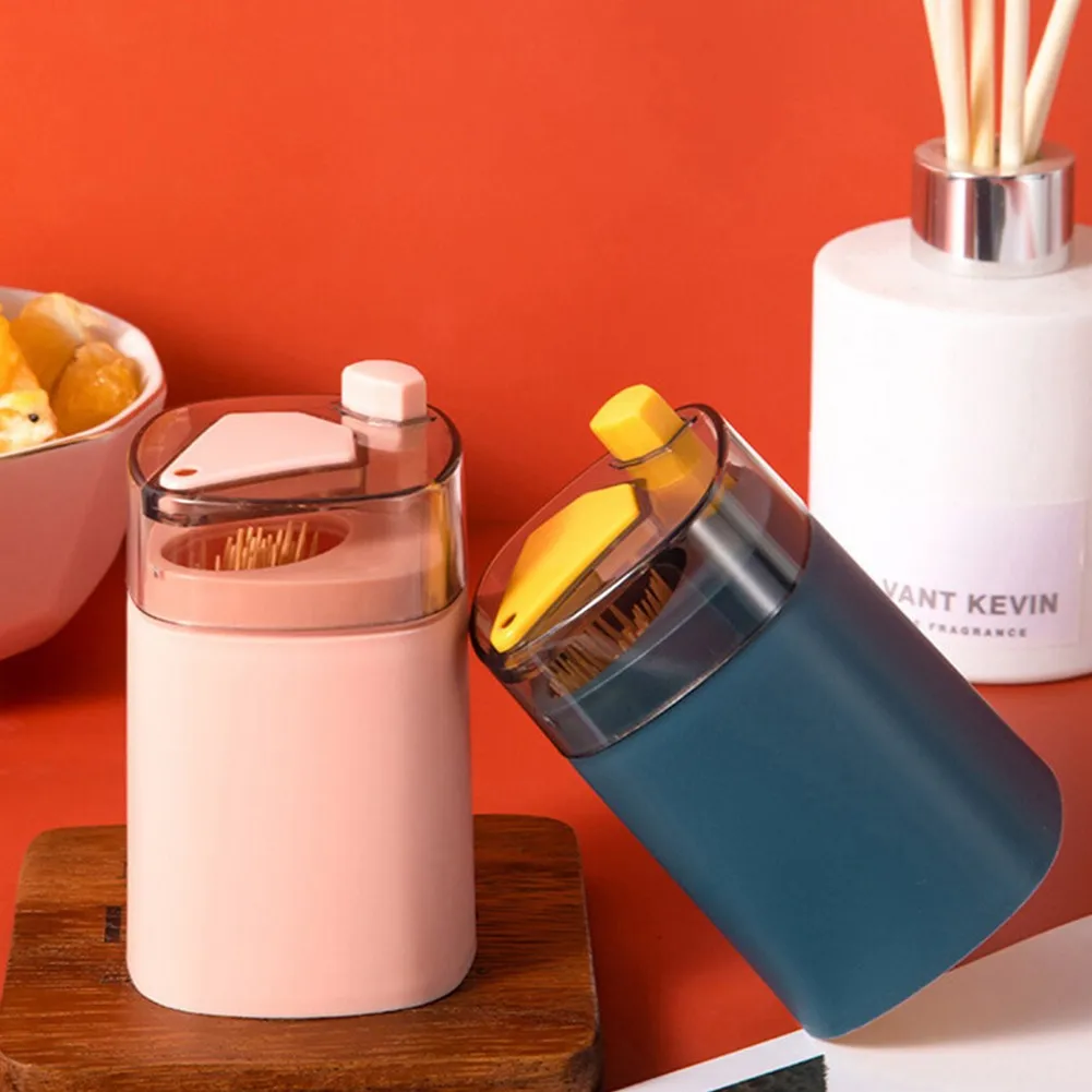 Automatic Pops Up Toothpick Box Home Kitchen Toothpick Bucket Portable Toothpick Holder Storage Box Container
Automatic Pops Up Toothpick Box Home Kitchen Toothpick Bucket Portable Toothpick Holder Storage Box Container