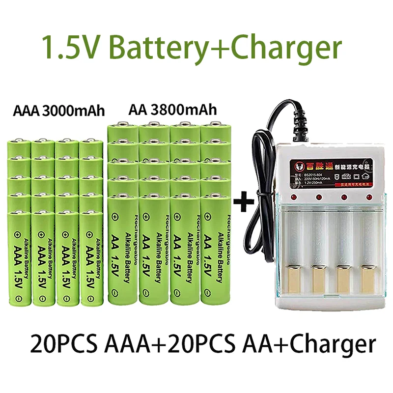 100% оригинальный 1,5 в AA3800mAh + AAA3000mAh перезаряжаемый аккумулятор Ni-MH 1,5 V аккумулятор для часов, мышей, компьютеров, игрушек и т. д. + зарядное устро...
100% оригинальный 1,5 в AA3800mAh + AAA3000mAh перезаряжаемый аккумулятор Ni-MH 1,5 V аккумулятор для часов, мышей, компьютеров, игрушек и т. д. + зарядное устро...