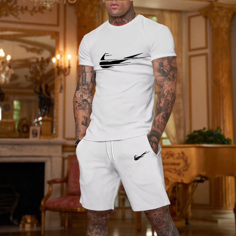 2022 New Brand Men's Tracksuit T-shirt Shorts Suit Two Piece Sets Summer 100% Cotton Short Sleeve Leisure Sportswear
2022 New Brand Men's Tracksuit T-shirt Shorts Suit Two Piece Sets Summer 100% Cotton Short Sleeve Leisure Sportswear