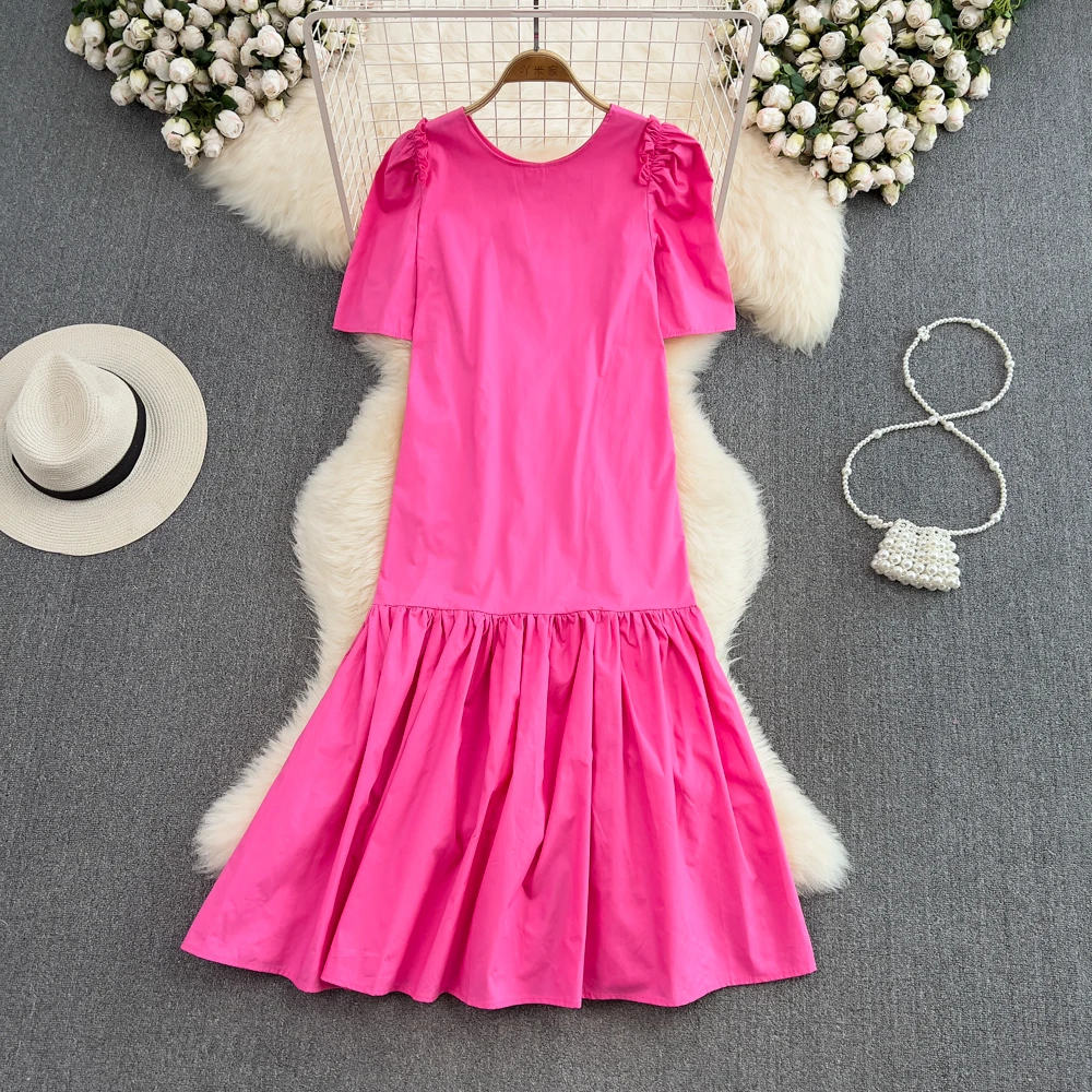 SuperAen 2022 Summer New O Neck Solid Puff Sleeve Hem Ruffle A-line Big Swing Dresses for Women
SuperAen 2022 Summer New O Neck Solid Puff Sleeve Hem Ruffle A-line Big Swing Dresses for Women