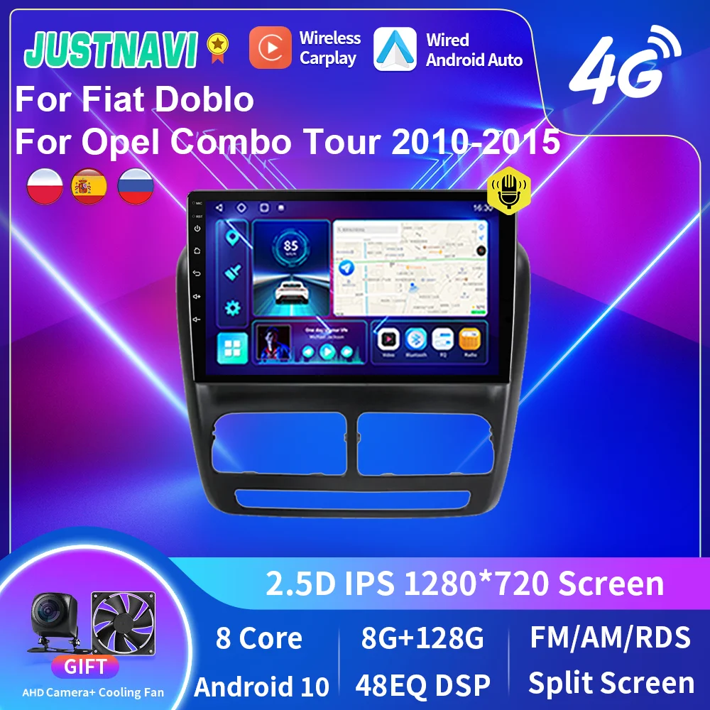 

JUSTNAVI for FIAT DOBLO/OPEL COMBO TOUR 2010-2015 2din Car Radio Navi Multimedia DVD Player Navigation GPS Android Auto Carplay