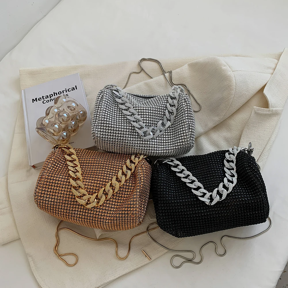 Модные блестящие сумки через плечо Стразы с бриллиантами, женская сумка-тоут через плечо с цепочкой для подарка на день рождения
Модные блестящие сумки через плечо Стразы с бриллиантами, женская сумка-тоут через плечо с цепочкой для подарка на день рождения