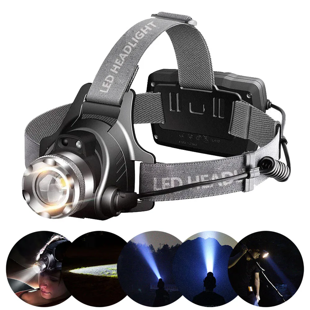 Headlamps Waterproof Head Torch Headlight Gesture Sensing USB Rechargeable Head Lamp For Fishing Camping Hunting Hiking
Headlamps Waterproof Head Torch Headlight Gesture Sensing USB Rechargeable Head Lamp For Fishing Camping Hunting Hiking