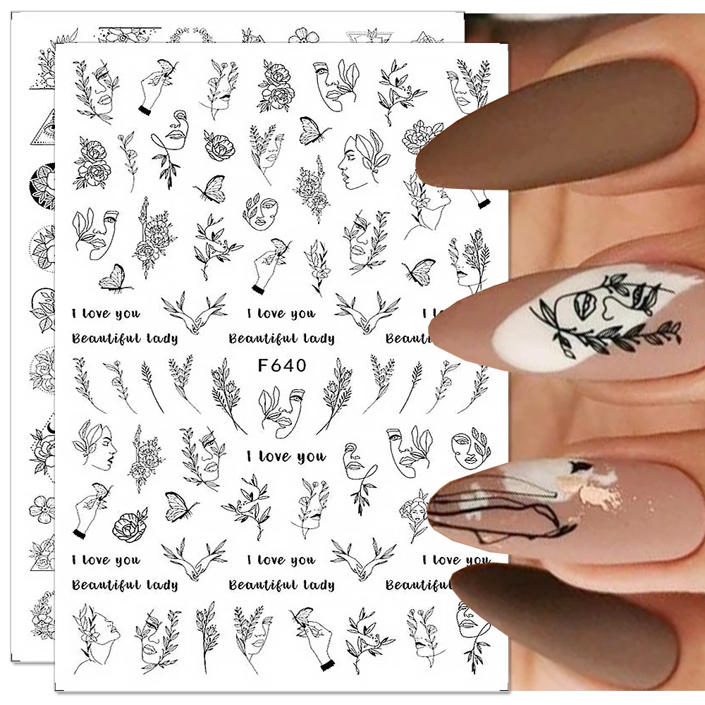 Black White Triangle Lines Nail Stickers Sexy Girl Nail Decals Abstract Flower Leaves Self Adhesive Sliders Manicure Nail Decor 
Black White Triangle Lines Nail Stickers Sexy Girl Nail Decals Abstract Flower Leaves Self Adhesive Sliders Manicure Nail Decor
