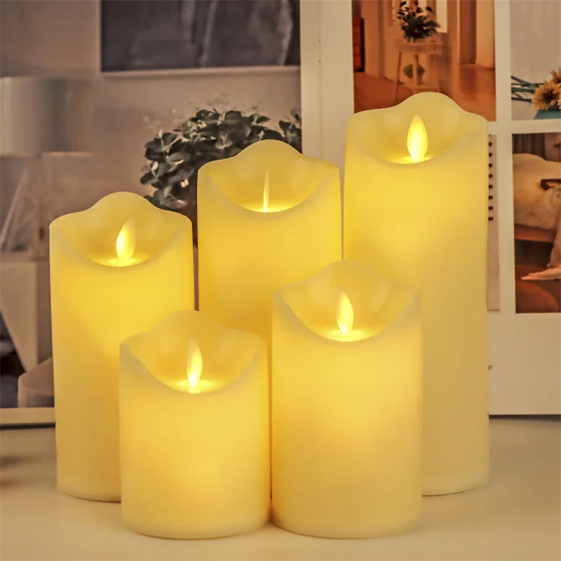 

Easter Remote Christmas With Led Decoration Light Wedding Pillar Candle Lighting Night Candle Flameless Light Wax Flickering