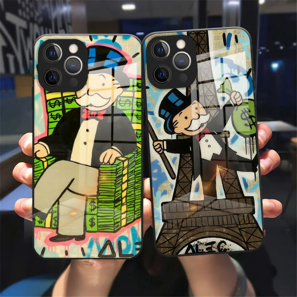 Fashion Luxury Dollar monopolieS glass Phone Case For iphone 13 12 11 Pro Max Xs 12 13 Mini black Cartoon Lens Protection Cover
Fashion Luxury Dollar monopolieS glass Phone Case For iphone 13 12 11 Pro Max Xs 12 13 Mini black Cartoon Lens Protection Cover