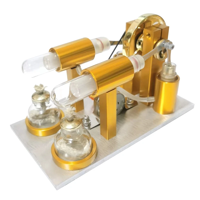 Metal Hot Double Cylinder Stirling Engine Model,Physics Experiment Generator Model Educational Science Toy Gift
Metal Hot Double Cylinder Stirling Engine Model,Physics Experiment Generator Model Educational Science Toy Gift