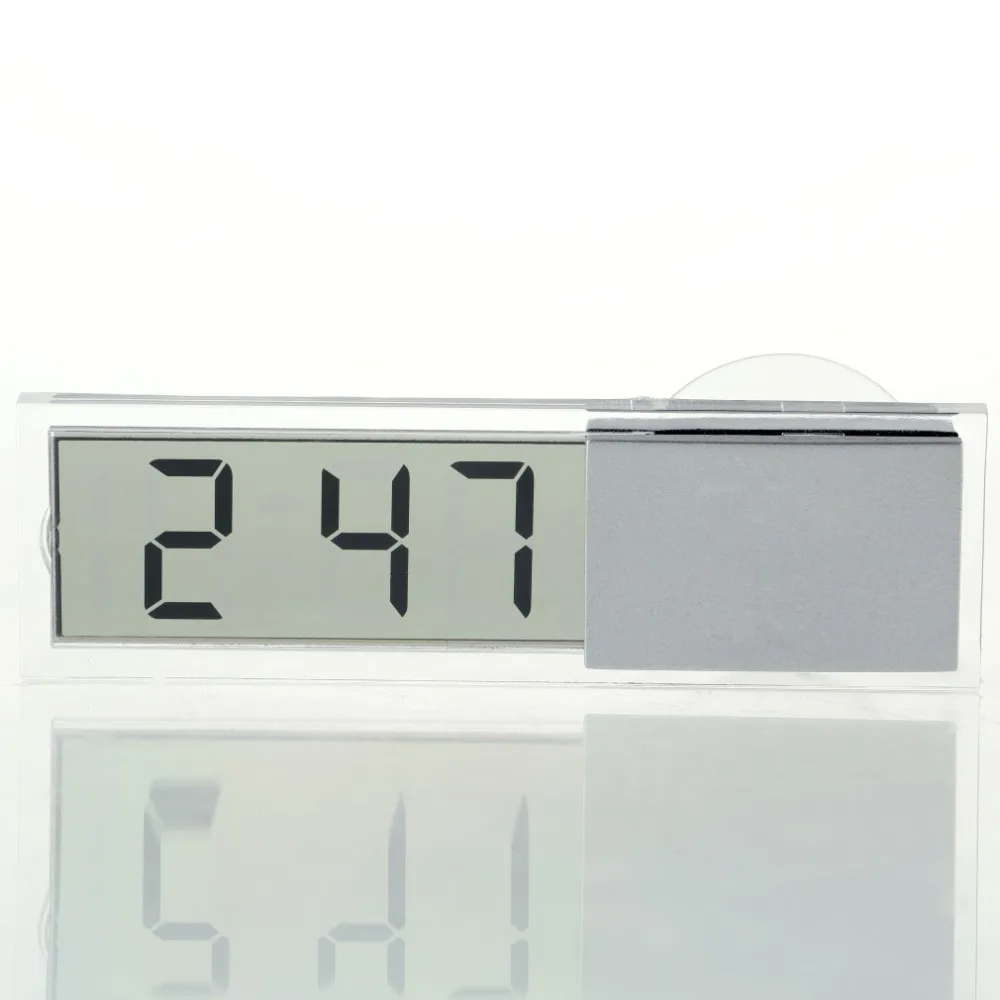 

1 шт., легкие, прочные, прозрачные, зеркальные цифровые часы с присоской
