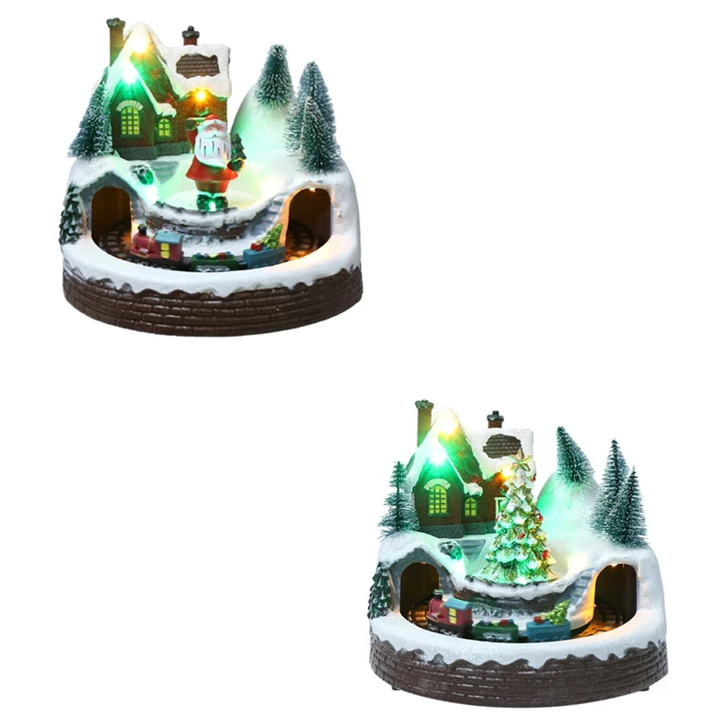 Санта-Клаус, светящиеся музыкальные украшения, Рождественская елка, вращающийся дом поезда, рождественские украшения, поделки из смолы
Санта-Клаус, светящиеся музыкальные украшения, Рождественская елка, вращающийся дом поезда, рождественские украшения, поделки из смолы