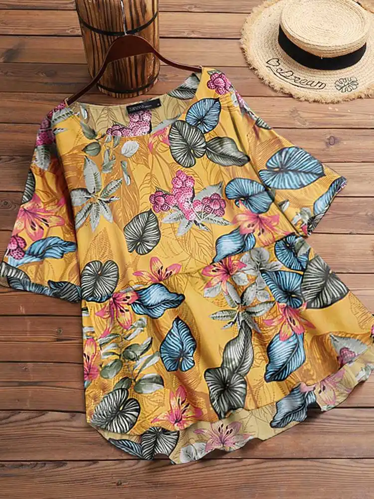 Fashion Oversized Women Short Sleeve Blouse Casual Loose Camisas Chemise 2022 ZANZEA Spring Printed Office Lady Tops Tunic Blusa
Fashion Oversized Women Short Sleeve Blouse Casual Loose Camisas Chemise 2022 ZANZEA Spring Printed Office Lady Tops Tunic Blusa