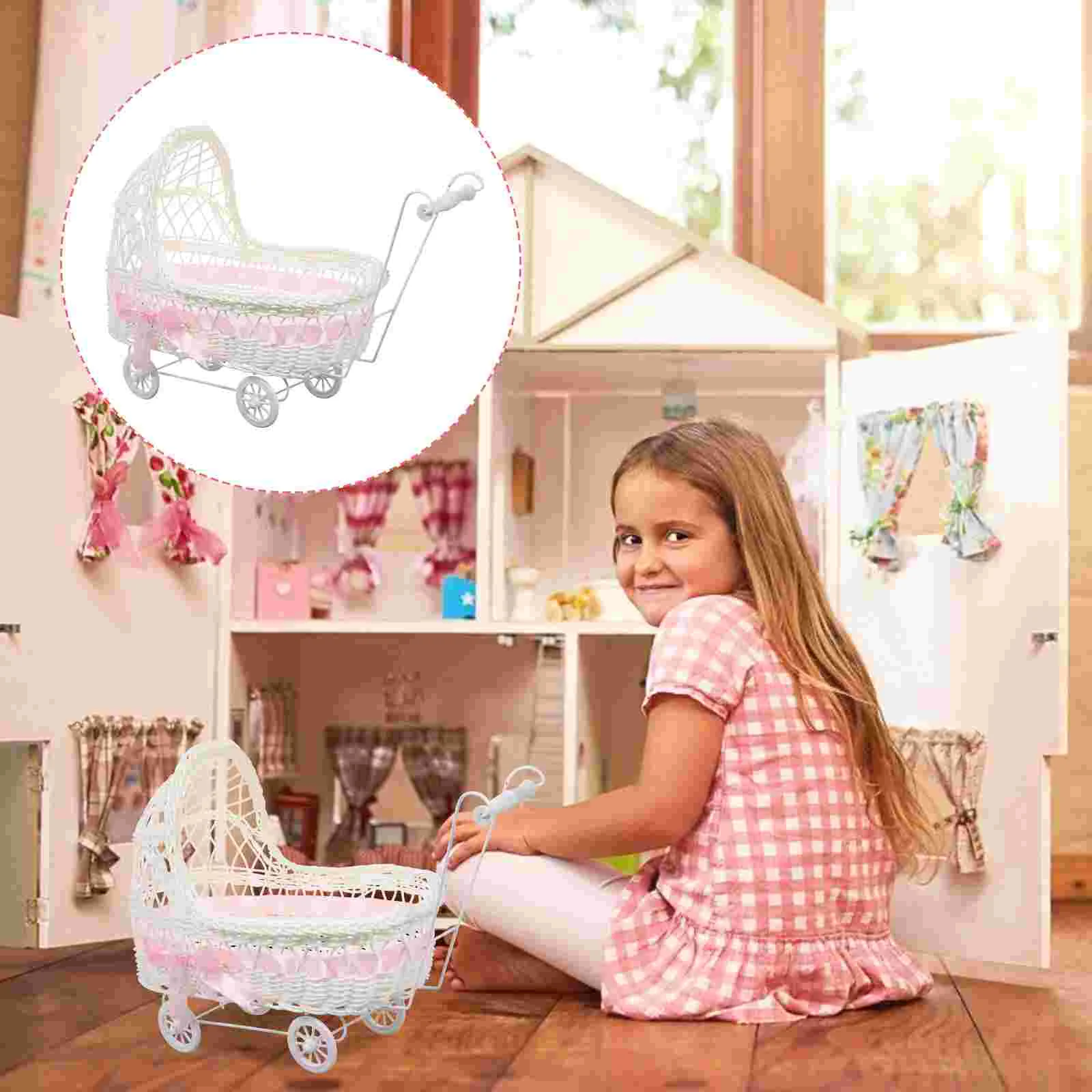 

Basket Baby Flower Box Candy Shower Baskets Party Woven Storage Baptism Cutie Mini Decorations Organizer Wedding Favor Stroller