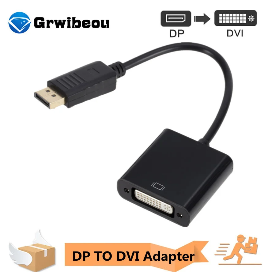 

HD 1080P Display Port DP to DVI Adapter DisplayPort to DVI Cable Adapter Converter Male to Female For Monitor Projector Displays